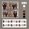 30Pcs Cute Gingerbread Man Press on Nails Medium Almond Fake