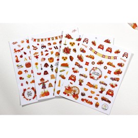 Fall Nail Art Stickers Thanksgiving Day Turkey Pumpkin Nail Decals 3D Self-Adhesive Holiday Maple Leaf for DIY Autumn Party Nail Supplies Decoration 8 Sheets