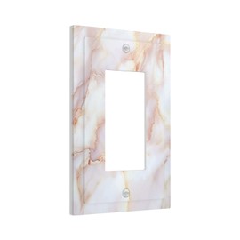 Donecmminery Decorative Outlet Covers Pink Jade Marble Granite 1 Gang Single Rocker Light Switch Cover Plate Wall Plates Gfci Faceplate For Bathroom Kitchen Decor
