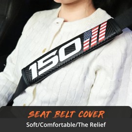 Prestrix Seat Belt Strap Cover Pad, F 150 American USA Flag Cushion, 2 PCS