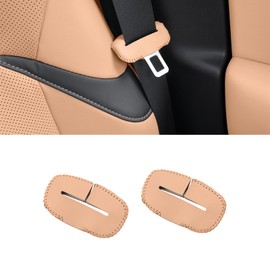 Dragon Art Compatible with Lexus ES RX NX UX GX CT car seat Belt Buckle Cover, seat Belt Clip Cover, Scratch Resistant Leather seat Belt Buckle Protector, and car Interior Accessories (Brown)