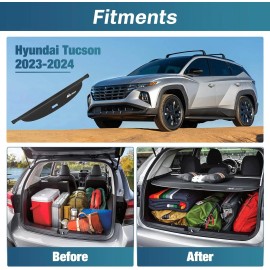 Nilight Retractable Trunk Cargo Cover for Hyundai Tucson 2021-2024