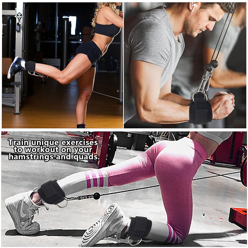 2Pcs Gym Ankle Strap Cable Attachment, Ankle Straps for Cable