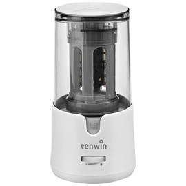 Tenwin Electric Sharpener, Pencil Sharpener for Kids, Strong Spiral Cutter, Electric Pencil Sharpener for Colored Pencils 6-12mm Anti-Shaving Function for Kids, School, Office (White)
