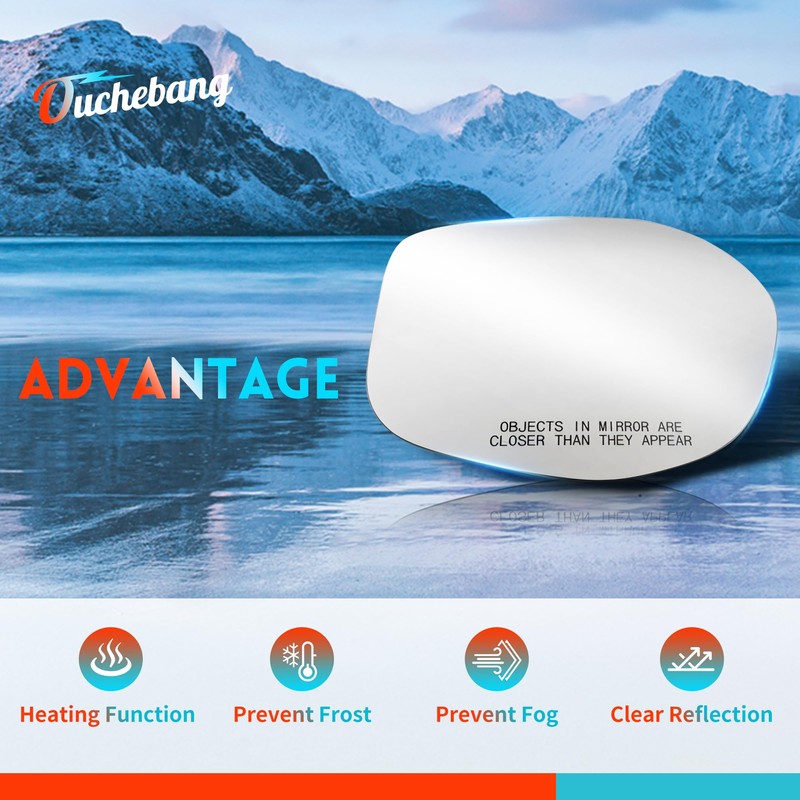 Ouchebang Driver left heated rearview mirror glass is suitable for