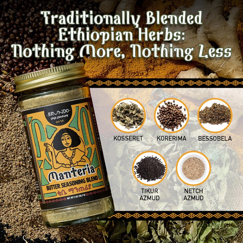 Brundo Spice Company Kibbeh Manteria | Ethiopian Spiced Butter Seasoning