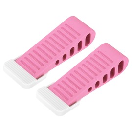 uxcell 2 Pcs Door Stoppers for Bottom of Door, 30mm/1.18 Inch Door Stops, Rubber Door Stopper Wedge Anti Slip, Window Stopper Door Stackable, Pink
