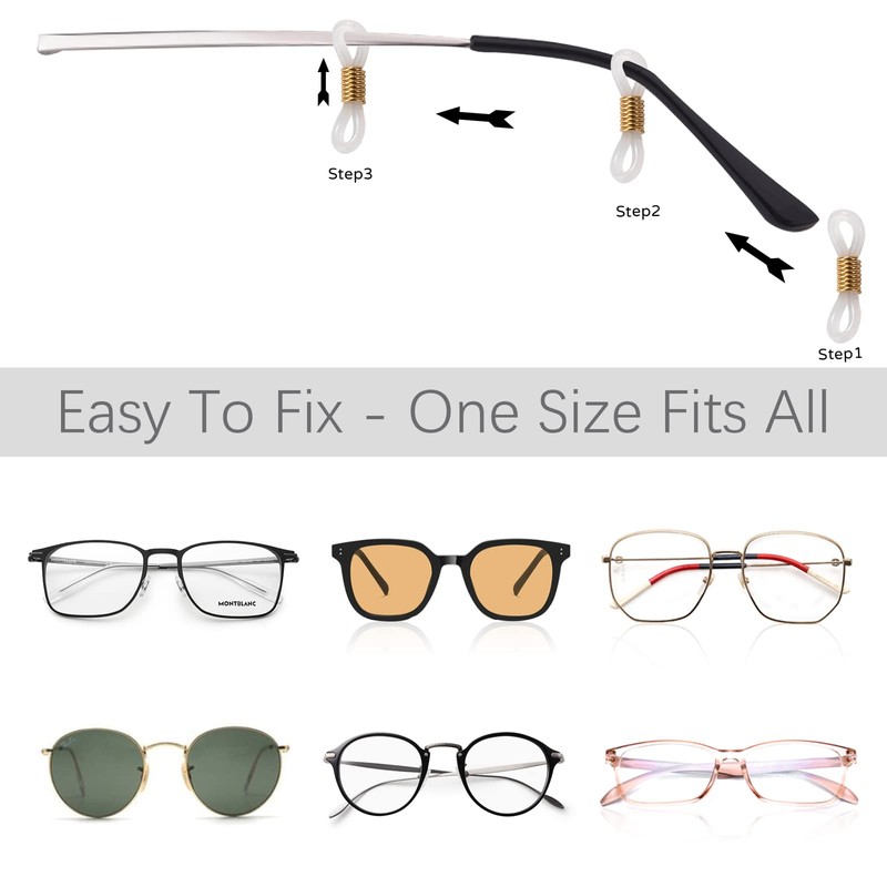 Glasses Chain Stainless Steel Sunglasses Chain with 12 Non-Slip Glasses