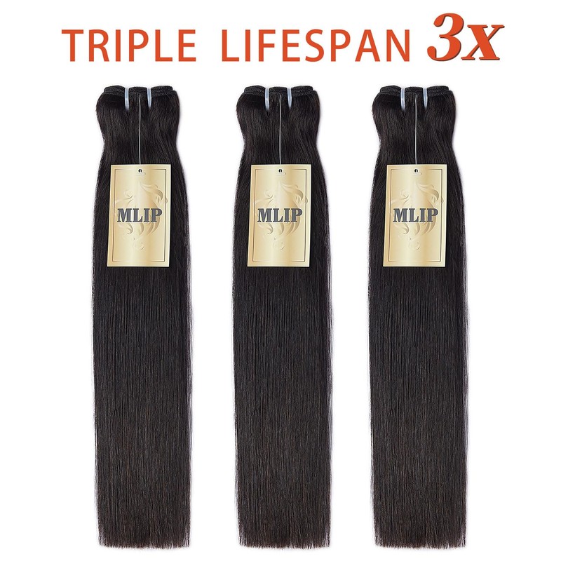 MLIP Raw Bundles Human Hair Straight, No Tangle Shedding, Keep