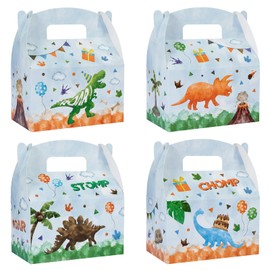 WERNNSAI Dinosaur Party Supplies - 24 Pack Dinosaur Party Favor Boxes Watercolor Dino Treat Boxes Candy Boxes Three Rex Dinosaur Birthday Party Decorations for Kids Boys Jurassic Birthday Baby Shower