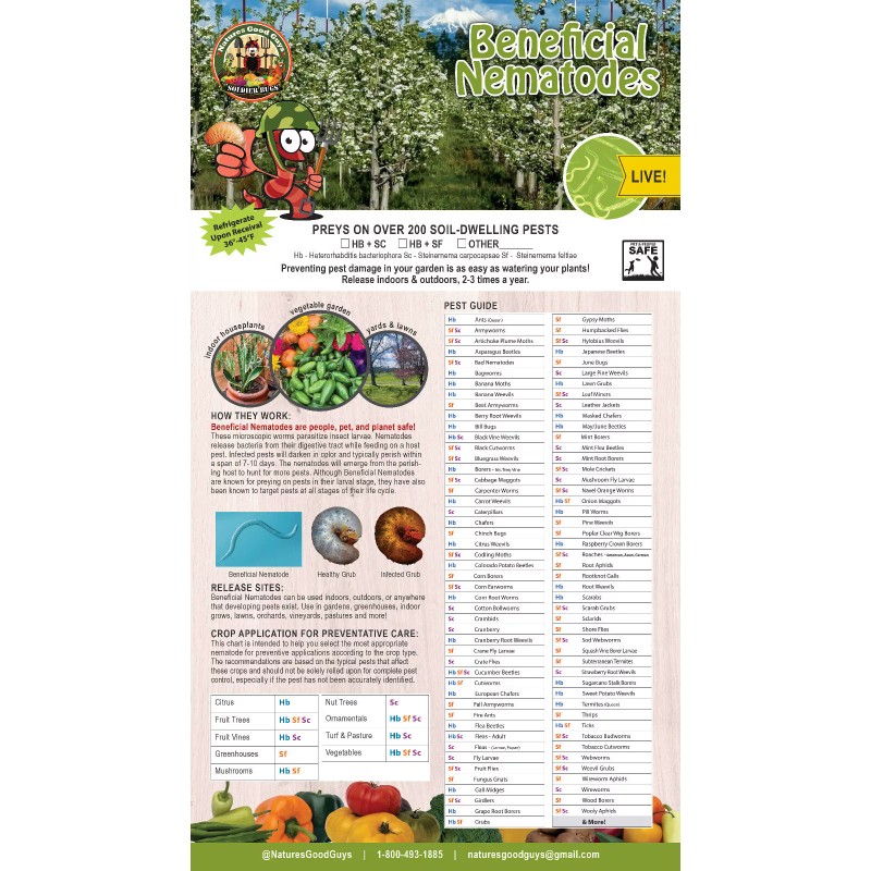 Natures Good Guys 15 Million Beneficial Nematodes HB+SC - Targets