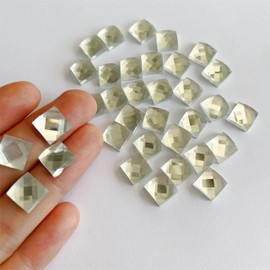 NUO RUI 100 Pcs Mirror Mosaic Tiles, Mini Square Mirrors for Arts Crafts Projects (Silver)