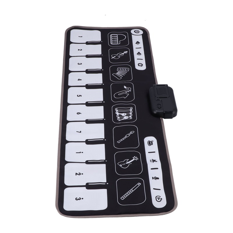 Kids Piano Mat 43.3 X 14.2in Adjustable Volume 10 Keys
