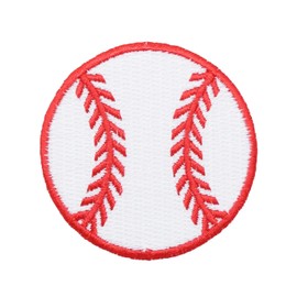 (2-1/4") Baseball - Red/White - Sports - Iron on Applique/Embroidered Patch
