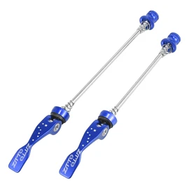X AUTOHAUX 2pcs Bicycle Mountain Bike Wheel Front Rear Quick Release Lever Skewer Axle Wheel Hub Blue