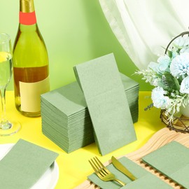 Seajan 120 Pcs Sage Green Napkins 2 Ply 16"x16" Sage Green Linen Feel Napkins Disposable Soft Linen Dinner Wedding Guest Hand Towels for Wedding Bridal Baby Shower Decorations Supplies