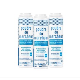 SORIFA - 3 Stück – Puder des Walkers – Antitranspirant – saugfähig – Füße – reduziert Schweiß – entfernt Gerüche und Pilze – ohne Aluminiumsalze – Pulver 100 g