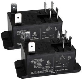 T92P7D22-12 Power Relay (2-Pack) – 12VDC 30A DPST-NO Panel Mount Relay - 6-1393211-9 Replacement for HVAC, Industrial Controls & Appliances