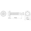 (5.5mm x 75mm) Self Drilling Screws Hexagon Serrated Washer Head