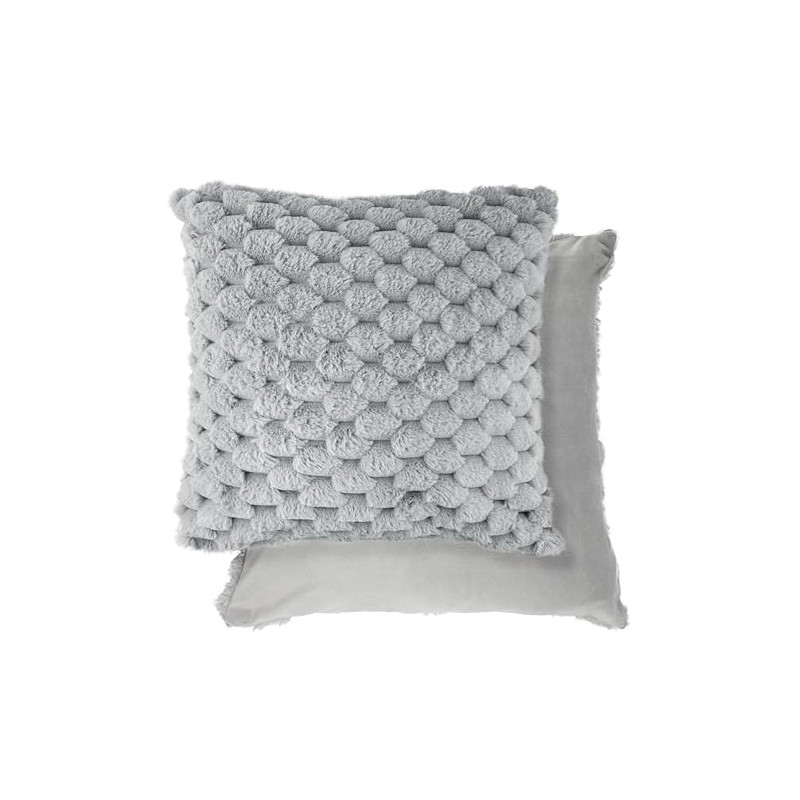 Emma Barclay Lush Luxury Faux Rabbit Fur Cushion Cover (Silver)