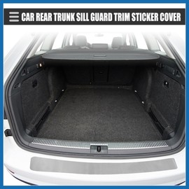 A ABSOPRO Car Rear Bumper Protector Trim, 35.43", PVC, Silver Tone, 1 Set Item Replacement