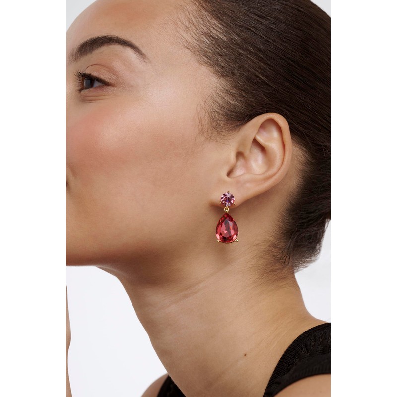Ted Baker London Teaire Crystal Teardrop Earrings for Women (Gold/Pink