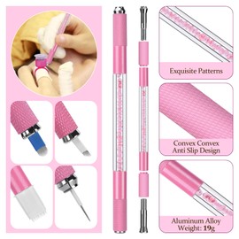ATOMUS Microblading Kit Pink Complete Semi Permanent Pen kit Tool for Professional 2pcs Tattoo Eyebrow Manual Pen 18U 3RL Eyebrow Microblades Tattoo Supplies