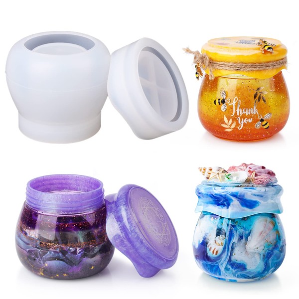 LET'S RESIN Pudding Jar Resin Molds with Lid, Epoxy Molds