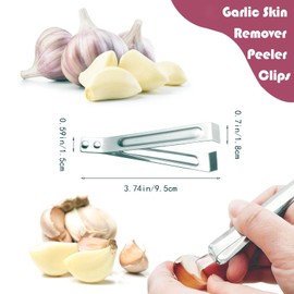 5 PCS Stainless Steel Garlic Peeler, Garlic Peeler Clips, Peeling Tweezers Tongs, Kitchen Gadgets, Easily Remove The Garlic Skin