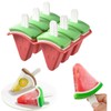 Watermelon Shape Popsicle Molds, Ice Pop Silicone Molds 6 Cavities,