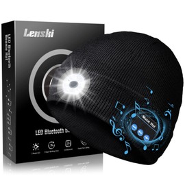 Lenski Gifts for Men, Bluetooth Beanie Hat Mens Gifts, Birthday Gifts for Men Him, Camping Hiking Accessories Cool Gadgets Black