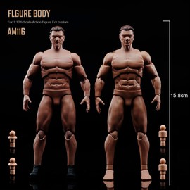 1/12 Scale Action Figure, 6" Male Body Model, Muscle Male Body Model, Muscle Flexible, Miniature Action Figure Body Doll Collection