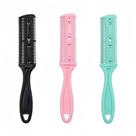 Razor Comb Hair Razors for Cutting Hair with Double Edge 3 Pcs Split Ends Hair Trimmer Hair Cutting Razor Combs Tools Hair Thinning Scissors for Women and Men, Thinning Shears for Hair Cutting Tool