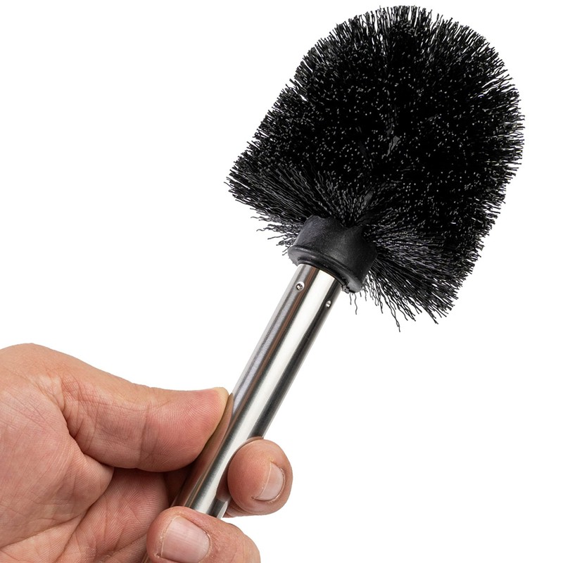 Premium Toilet Brush Set, 4 Pieces, in Black, Stainless Steel