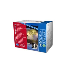 Konstsmide Micro LED Lichterkette, 80 warm weiße Dioden, 24V Außentrafo, weißes Kabel - 3611-102