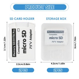 Kasoud PS Vita 5.0 SD Memory Card Adapter, Ultimate Version SD2vita 5.0 Memory Card Adapter, For PS Vita 1000 2000 Henkaku Enso Firmware 3.60 System or Above (2)