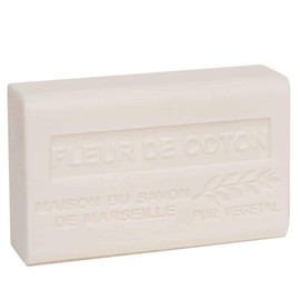 French Soap, Traditional Savon de Marseille - Cotton Flower (Fleur de Coton) 125g