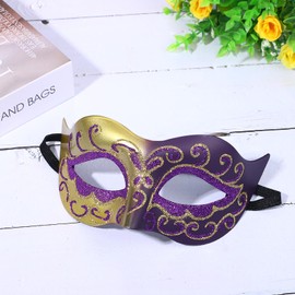 OIDEA Men's Venetian Mask Masquerade Ball: Purple Masquerade Mask Venetian Cosplay Fancy Dress Masquerade Ball Venice Carnival Theme Party Costume