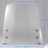 Mokuo Extended Motorcycle Windshield Universal- 18" Tall & 3MM Thick,