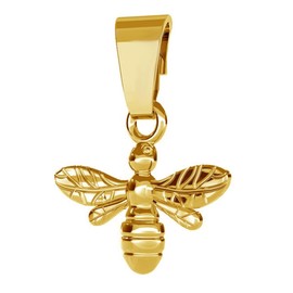 FASHIONS FOREVER® 925 Sterling Silver 24K-Gold Plated Bumble Bee Queen Pendant Necklace (Options), Made in Europe (Pendant Only)