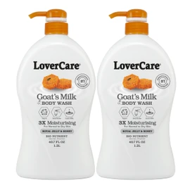 LoverCare Goat's Milk Moisturizing Body Wash Shower Cream Royal Jelly & Honey 40.7 Fl.Oz - 2-pack…