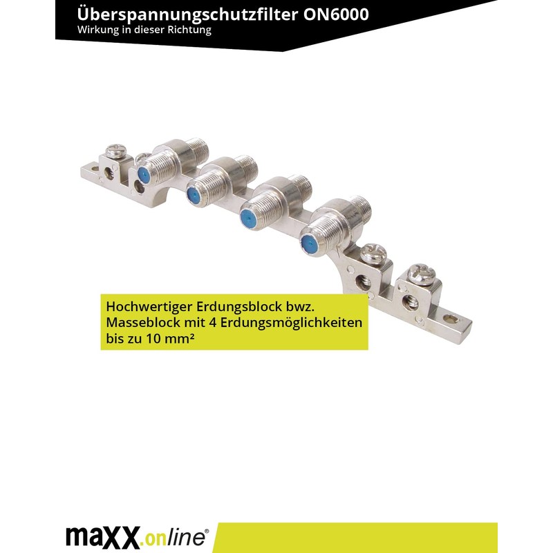 maxx.onLine Surge Protection & Lightning Protection Filter with 4-Way Earth