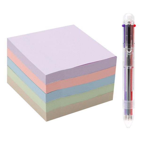 ZMDMAH 5 Packung Farbige Haftnotizen Selbstklebende Klebezettel 76 x 76