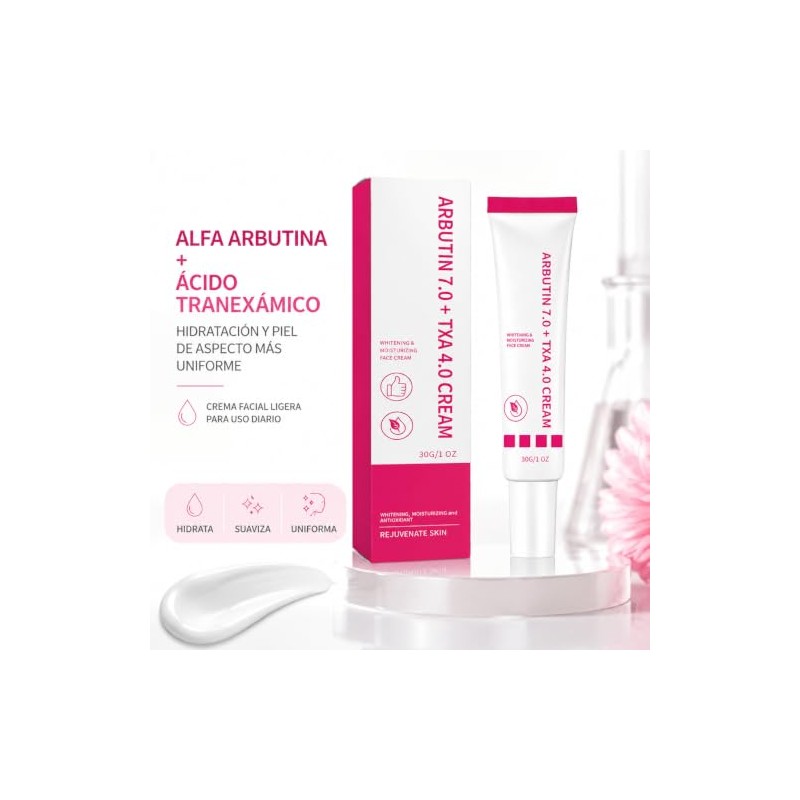 Crema Facial con Alfa Arbutina y Ácido Tranexámico para Piel