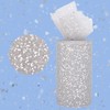CABODYALS 50 Yards 5.9 Inch Silver Tulle Roll Sparkle Sequins