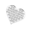 Motoforti Bling Rhinestones Silver Tone Heart Shape 3D Emblem Car