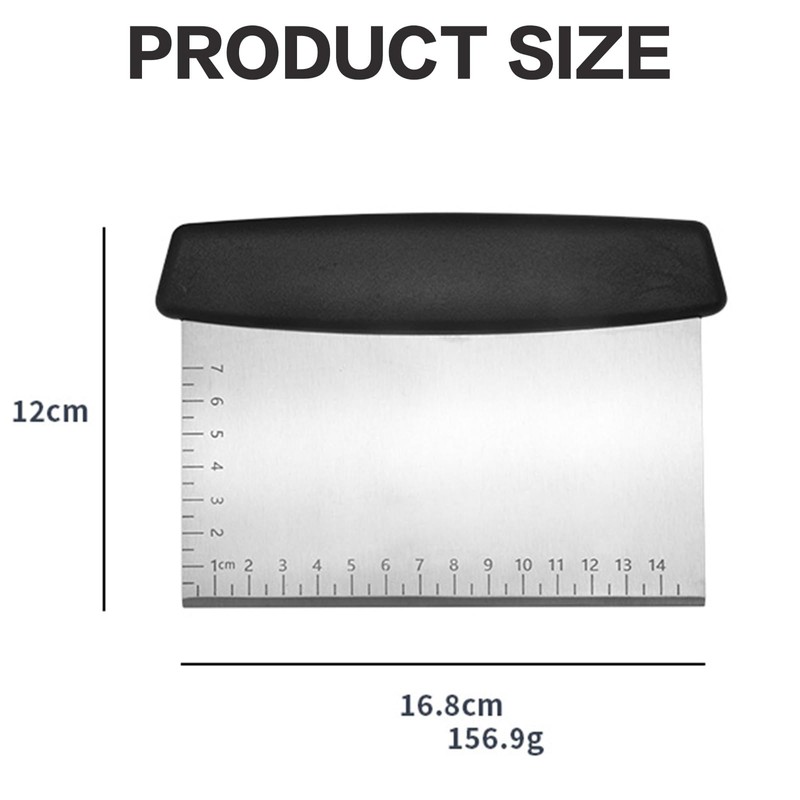 Dough Scraper Cutter with Handle and Measuring Scale for Pizza,