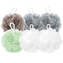 CuiCanfla Soft Body Scrubber Bath Sponge Set of 6, Shower Bath Sponge Shower Pouf Loofahs Balls, for Body Wash Bathroom Men Women Kids