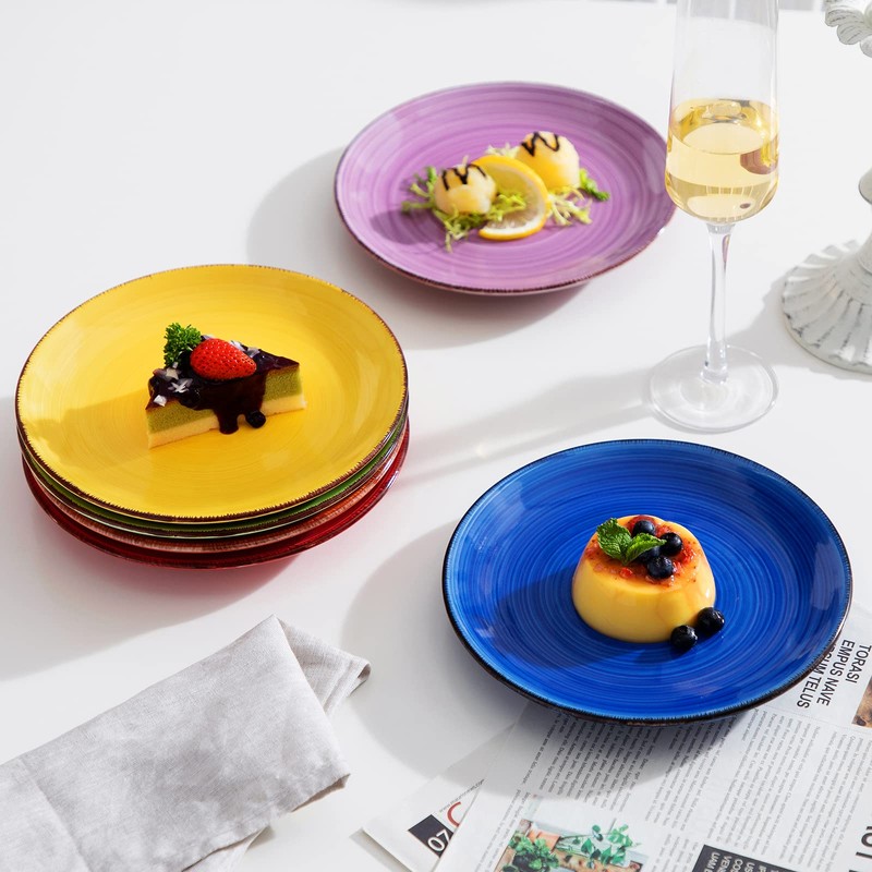 vancasso Bonita Muticolor Salad Plate Set of 6, 7.5 Inch