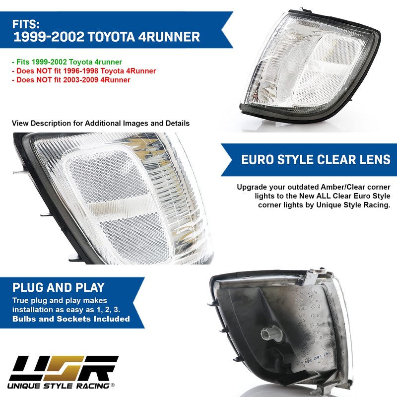 USR DEPO 99-02 4Runner Corner Lights - All Clear Lens